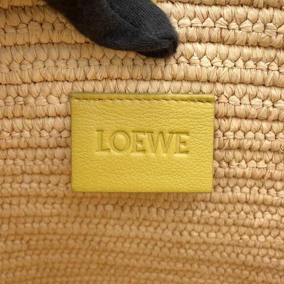LOEWE Bunny Basket Bag Raffia Natural/Yellow A223S18X01 - Picture 10 of 13